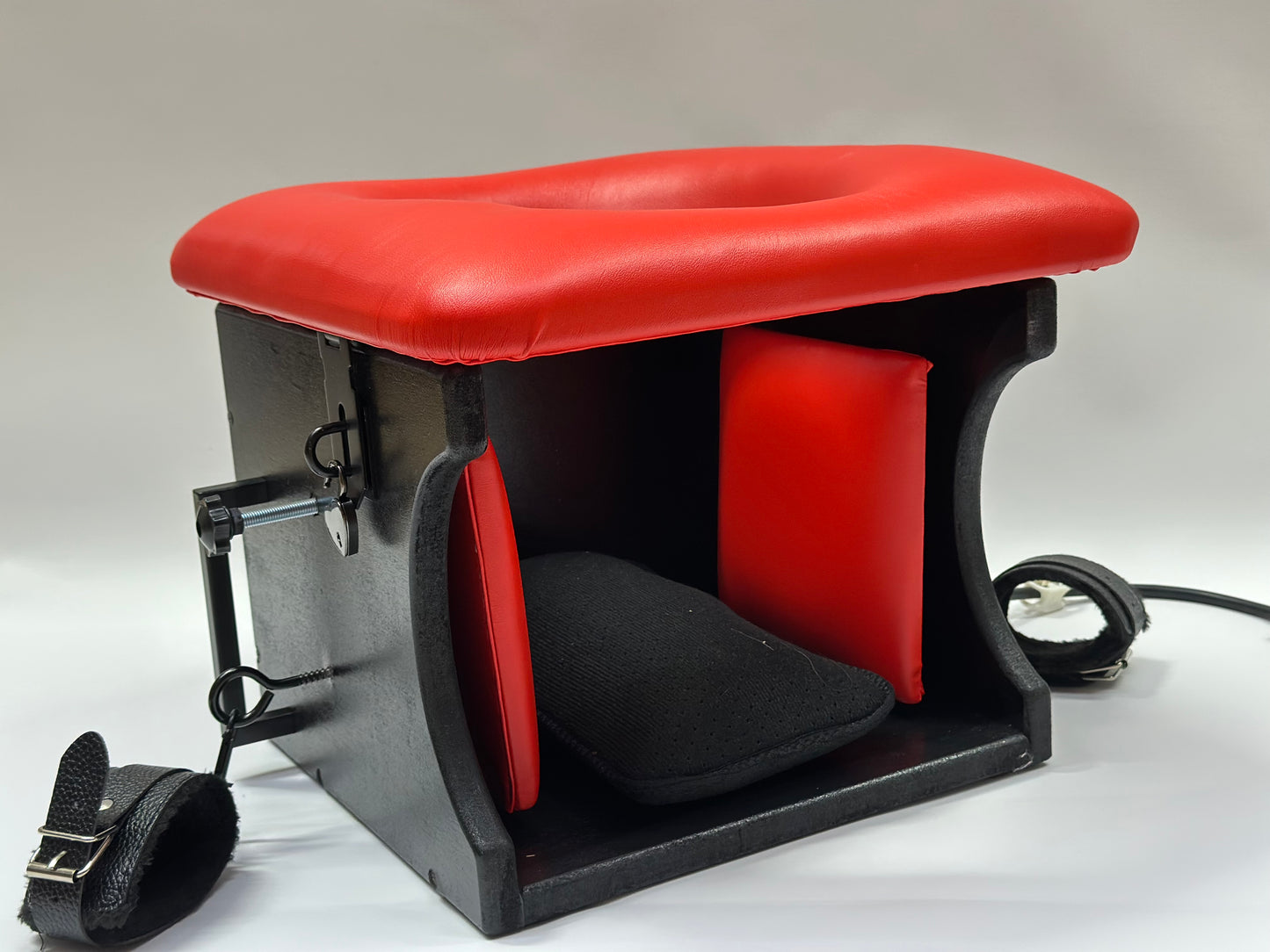 Black - Red Luxury Queening Chair – Ultimate Comfort & Control, BDSM Smotherbox Femdom Domination Premium and affordable Fetish Furniture BDSM Furniture