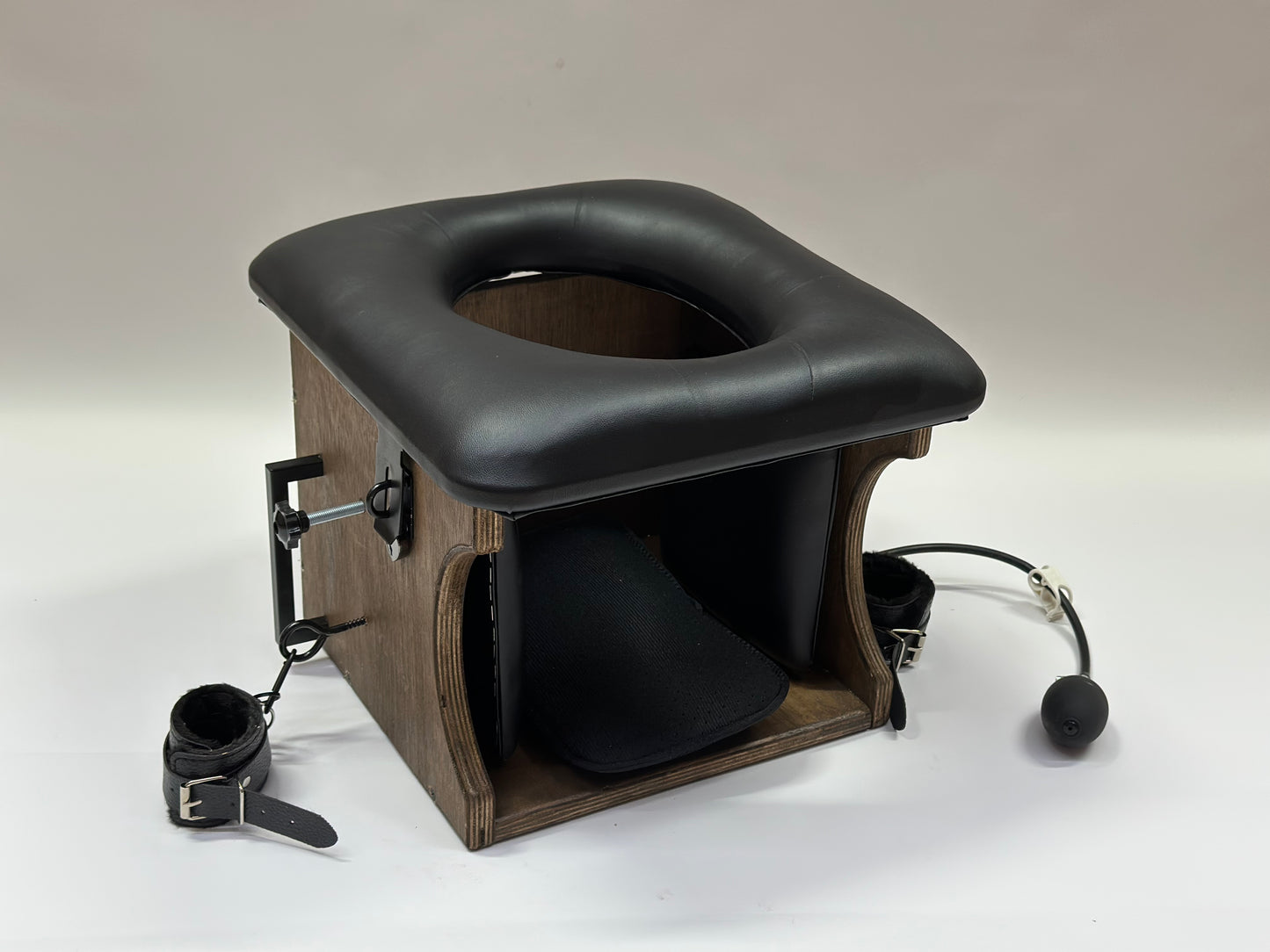 Brown - Black Luxury Queening Chair – Ultimate Comfort & Control, BDSM Smotherbox Femdom Domination Premium and affordable Fetish Furniture BDSM Furniture