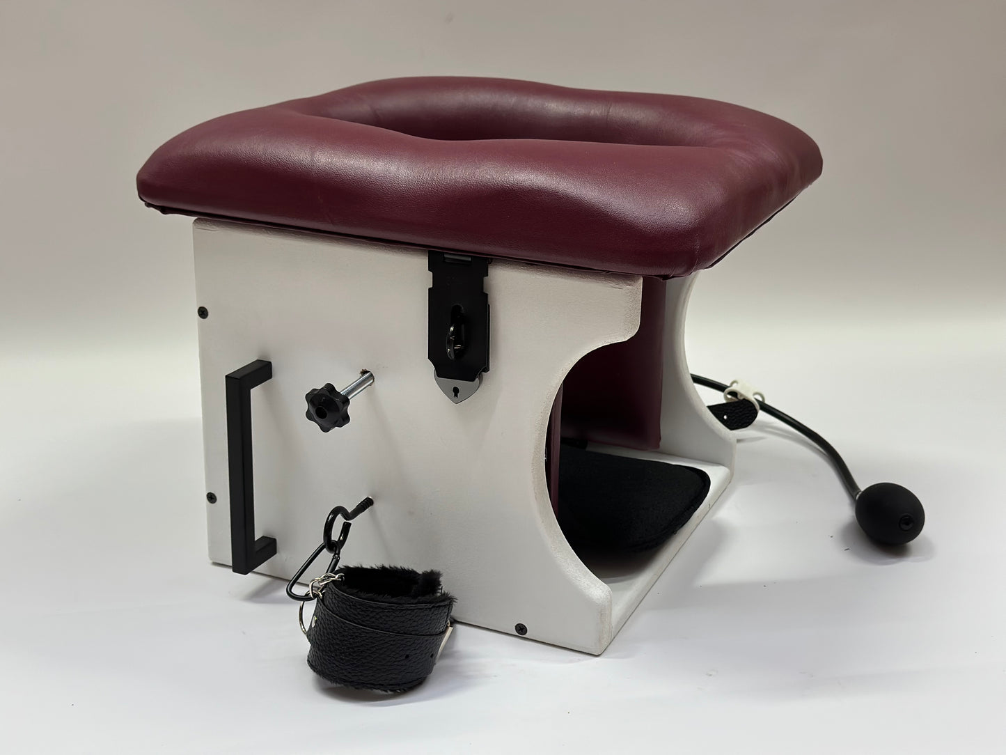 White - Bordeaux Luxury Queening Chair – Ultimate Comfort & Control, BDSM Smotherbox Femdom Domination Premium and affordable Fetish Furniture BDSM Furniture